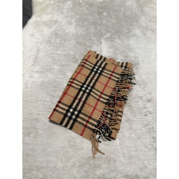 Burberry Cashmere Scarf Classic Nova Check Tan Scarf Unisex Winter Scarves - Picture 1 of 5
